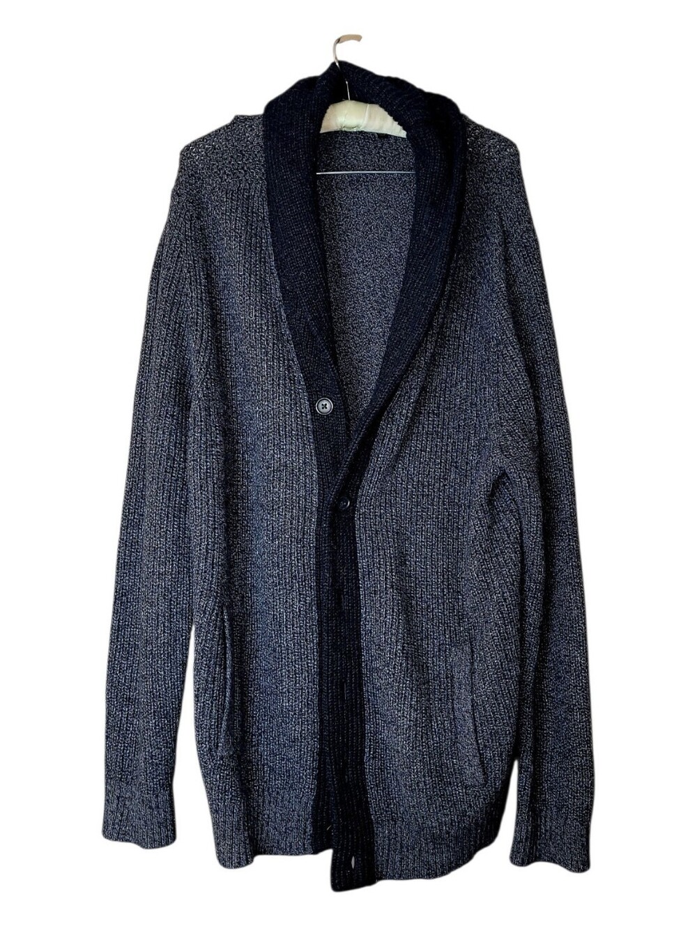 Banana Republic Shawl Collar Button Front Wool Blend Knit Sweater XL Grandpa